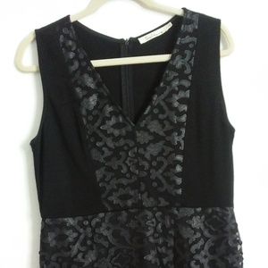 Black Cocktail Mixed-Media Dress in L